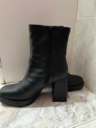 Botines negros plataforma tacón grueso