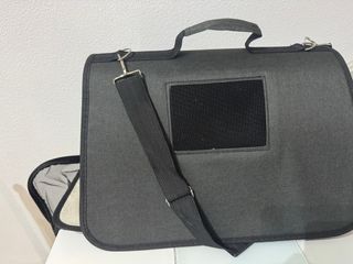 Transportín gato/perro negro/gris