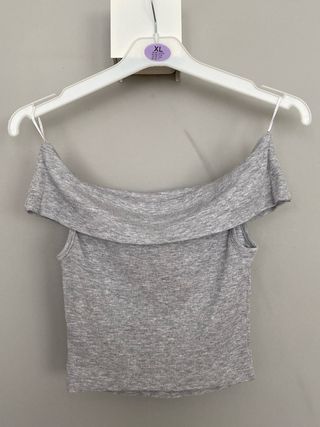 Top sin mangas gris talla XS