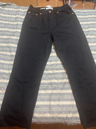 Pantalón vaquero negro Mango Talla 38