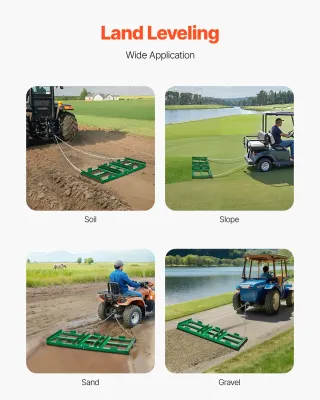 Erpice Trainato 1220 x 500 x100mm Barre Regolabili