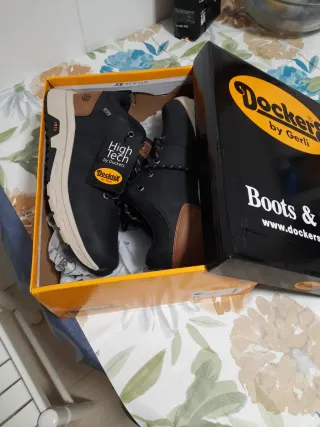 Botín Piel Dockers Talla 43 Negro/Marrón