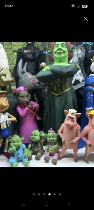 Figuras Shrek 3D Pintadas a Mano