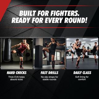 MuscleForge Espinilleras Kick Boxing Negras