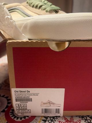 Zapatillas Vans Beige/Verde Talla 42 Nuevas