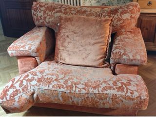 Sofá de 1 plaza tela y terciopelo