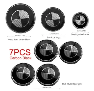 Pack 7 Emblemas BMW carbono