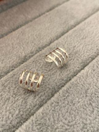 Par Ear Cuff 4 Líneas Plata 925