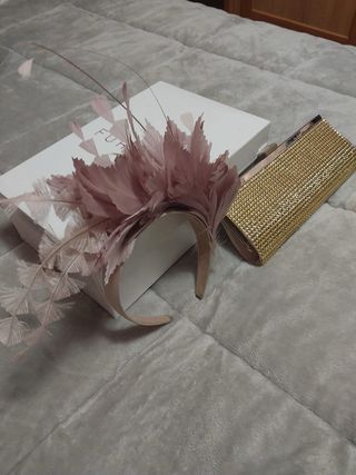 Bolso y tocado de fiesta