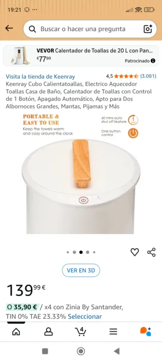 Calentador de toallas NUEVO en su caja