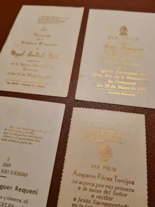 Lote 4 Tarjetas Religiosas Vírgenes y Ángeles