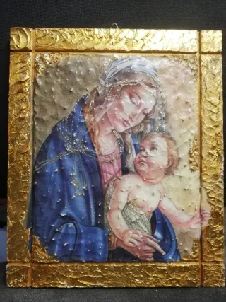 Quadro Madonna Bambino 25x30 cm