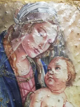 Quadro Madonna Bambino 25x30 cm