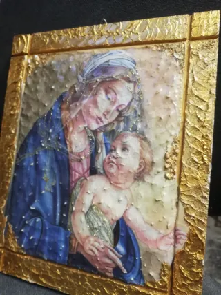 Quadro Madonna Bambino 25x30 cm