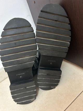 Botines Uterqüe Piel Negra Cocodrilo