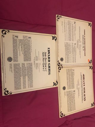 Lote 3 Discos Música Clásica: Strauss, Grieg, Rims