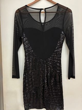Vestido de fiesta negro lentejuelas