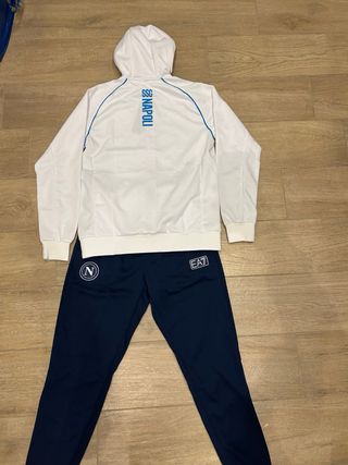 Tuta EA7 Napoli bianca e blu