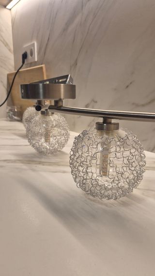 Pack 2 Lámparas Techo Cristal Metal