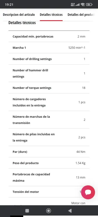 Taladro Percutor atornillador Einhell con bateria