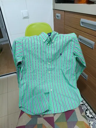 Camisa Polo Ralph Lauren niño verde.Talla 8