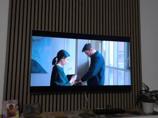 TV Samsung 55 Beige y Negro