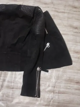 Chaqueta cuero mujer negra