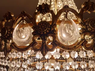 Lámpara Imperio Bronce y Cristal de Strass.