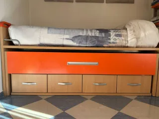Cama nido con cajones y colchones