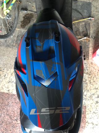Casco Moto LS2 Azul y Rojo