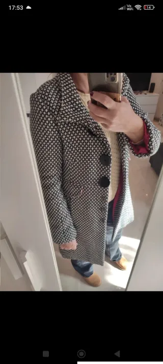 Cappotto vintage Derhy nero/bianco