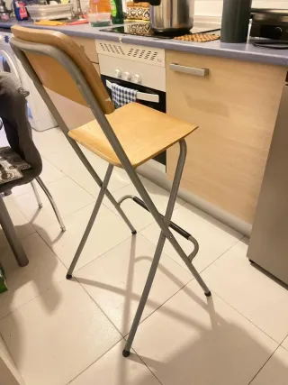 Silla plegable cocina madera y metal