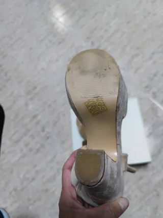 Sandalias Mari Paz tacón plataforma beige 35