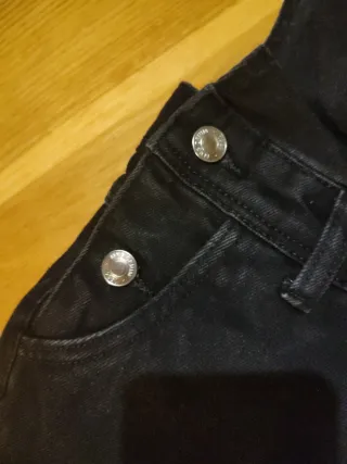 Peto vaquero negro niña Mango