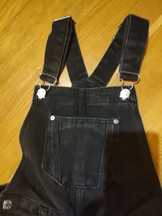 Peto vaquero negro niña Mango