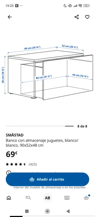 2 Smastad ikea con colchoneta