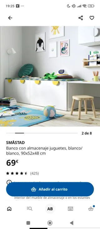 2 Smastad ikea con colchoneta
