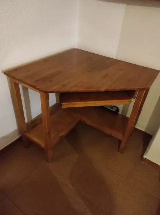 Escritorio Rinconera Madera + Mueble Auxiliar