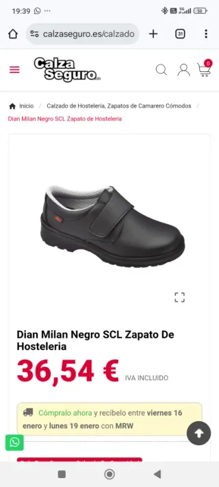 Zapato laboral piel negro Dian