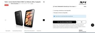 Tablet Lenovo IdeaPad A1000-F Negra