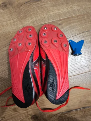 Zapatillas Mizuno Clavos Atletismo Rojo Negro