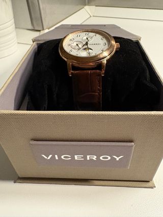 Reloj Viceroy Hombre Esfera Blanca Correa Marrón