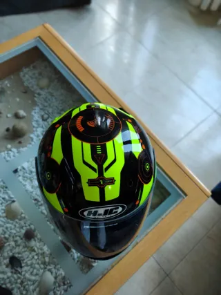 Casco Integral Negro y Amarillo Talla s