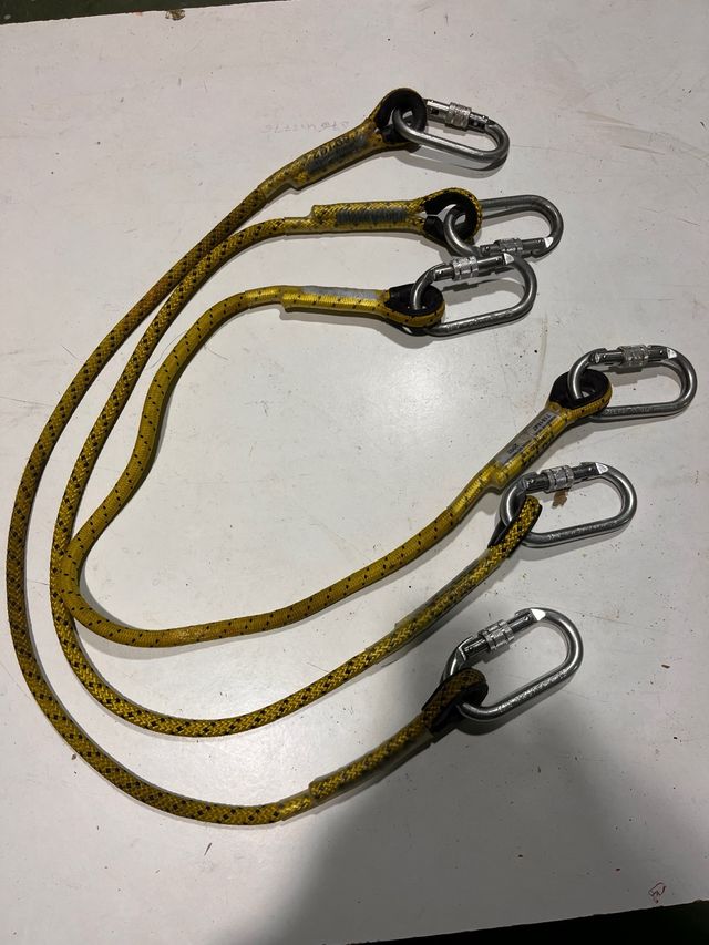 3 cabos de anclaje con mosquetones