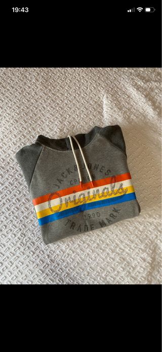 Sudadera Jack Jones gris con rayas