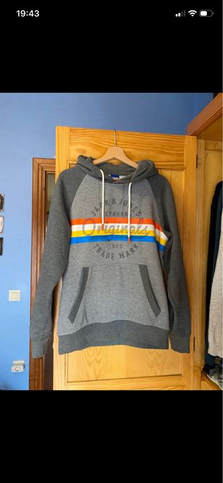 Sudadera Jack Jones gris con rayas