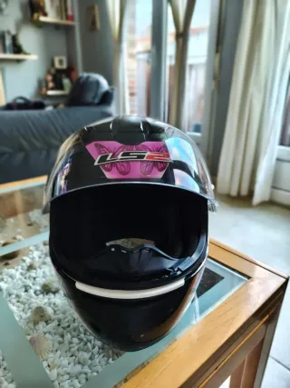 Casco Moto LS2 Mariposa Rosa Talla s