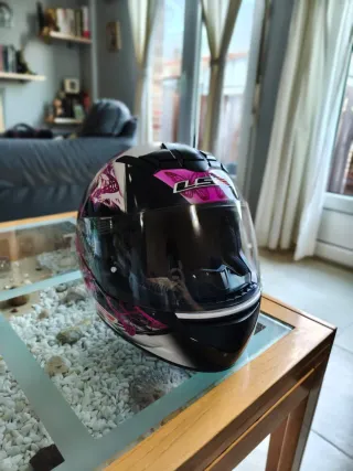 Casco Moto LS2 Mariposa Rosa Talla s