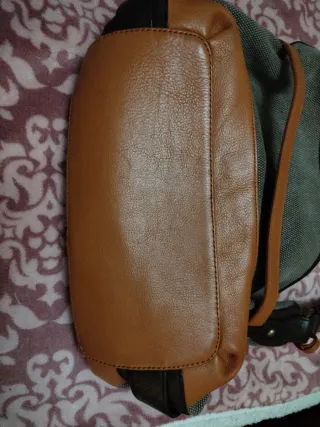 Bolso de lona y piel