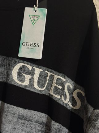 Camiseta Guess Talla XL Rayas Grises